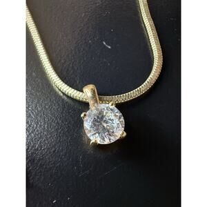 Mariell Cubic Zirconia Crystal Gold Pendant Necklace for Women